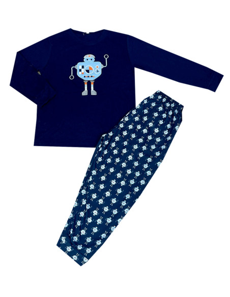 Pijama manga larga robot niño 