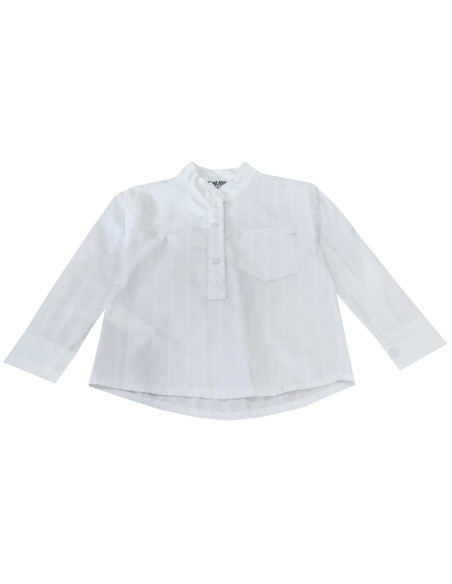 Camisa manga larga cuello mao niño 