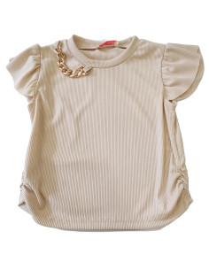 Camiseta con volantes con cadena niña 