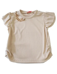 Camiseta con volantes con cadena niña 