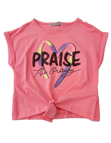 Camiseta manga corta con nudo niña 