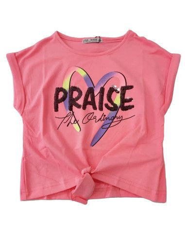 Camiseta manga corta con nudo niña 
