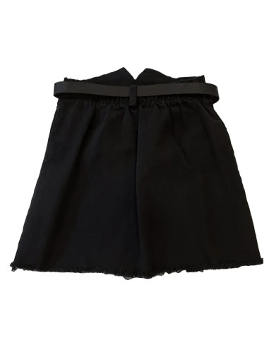 Falda corta cintura alta negro niña 