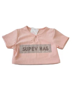 Camiseta corta tipo top niña 