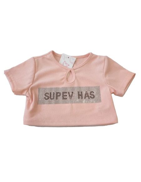 Camiseta corta tipo top niña 