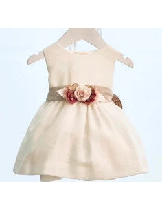 Vestido cristianar sin manga bebé niña 