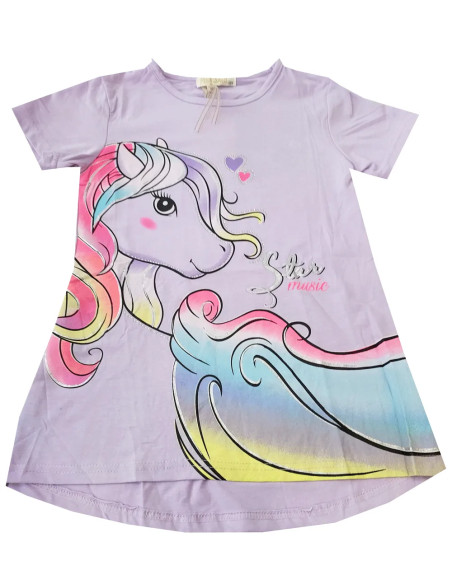 Conjunto manga corta caballo niña 