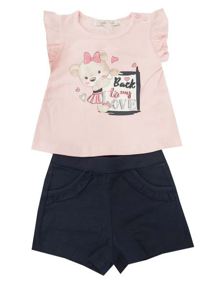 Conjunto 2 piezas short black to my bebé niña 