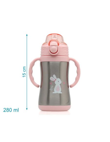 Taza aprendizaje rosa bebé 