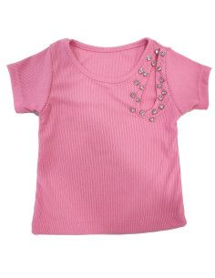 Camiseta manga corta con bolso de niña  2
