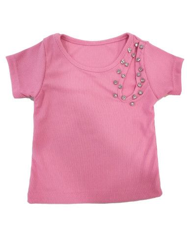 Camiseta manga corta con bolso de niña 