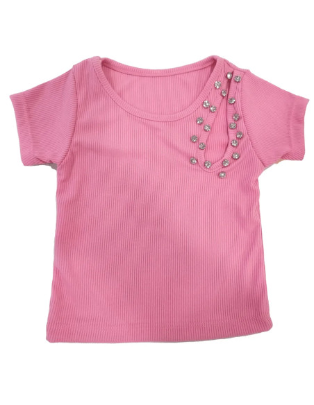 Camiseta manga corta con bolso de niña 
