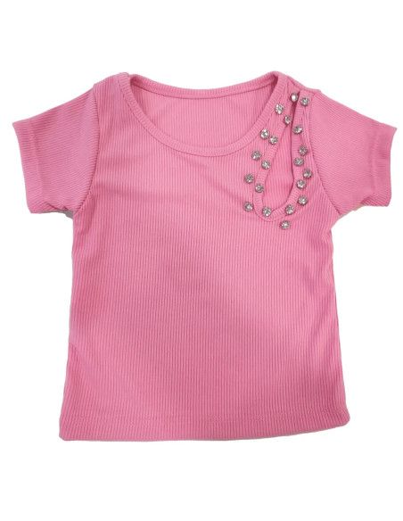 Camiseta manga corta con bolso de niña 