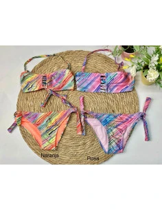Conjunto bikini rayas niña 