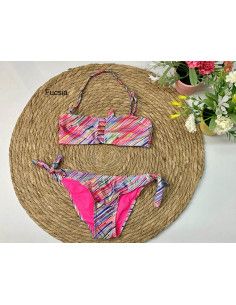 Conjunto bikini rayas niña  2