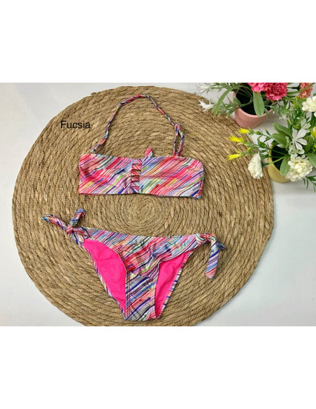 Conjunto bikini rayas niña 