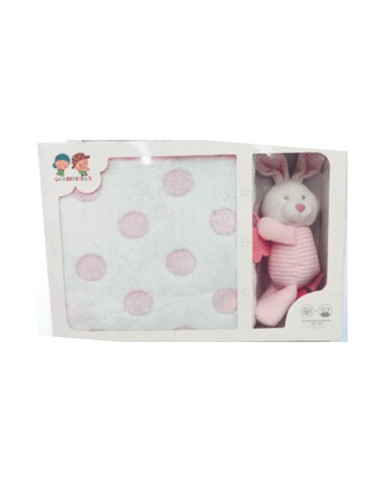 Manta + peluche conejo 