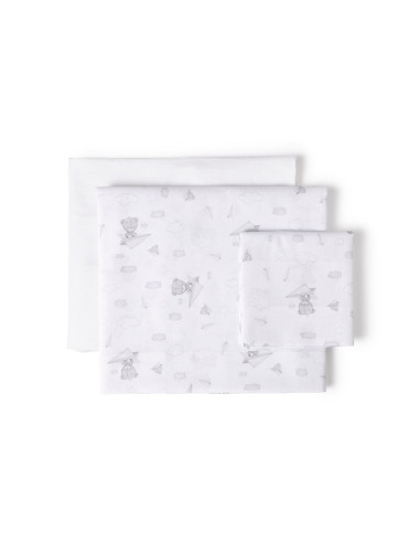 Sabana mini cuna avión papel 