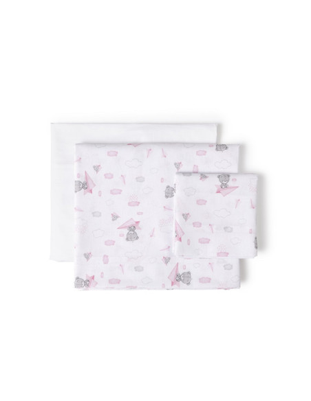 Sabana mini cuna avión papel 