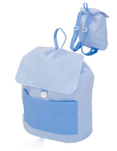 Mochila colegial guardería azul 