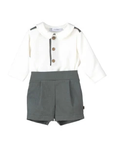 Conjunto 2 piezas manga larga y bermuda bebé niño 
