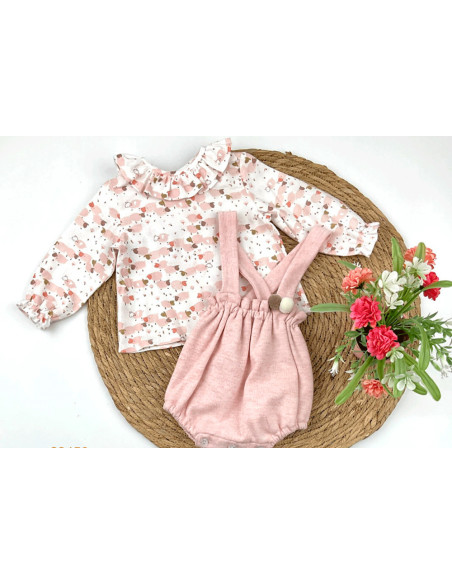 Conjunto manga larga ovejitas bebé niña 