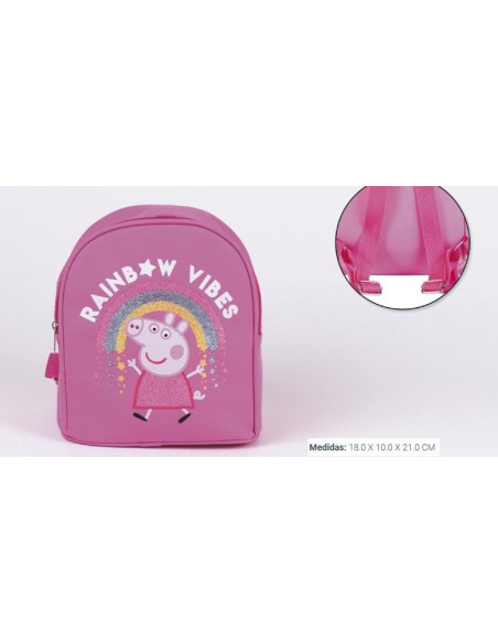 Mochila Pepa pig brillante niña 