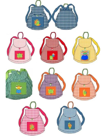 Mochila colegial guardería bordados 