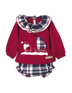 Conjunto jersey con short cuadros bebé niña [product.brand] 1 - Ropa para Bebé | dyley | 