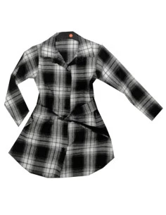 Camisa de cuadros con cinturón niña 