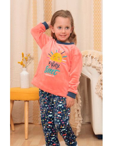 Pijama manga larga terciopelo sol niña [product.brand] 1 - Ropa para Bebé | dyley | 