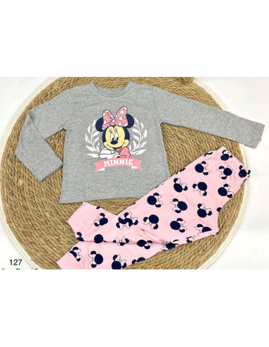 Pijama manga larga fino minie mouse niña 