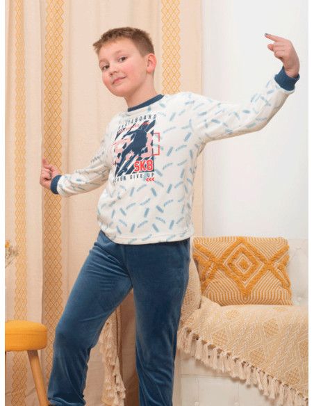 Pijama manga larga terciopelo SK8 niño [product.brand] 1 - Ropa para Bebé | dyley | 