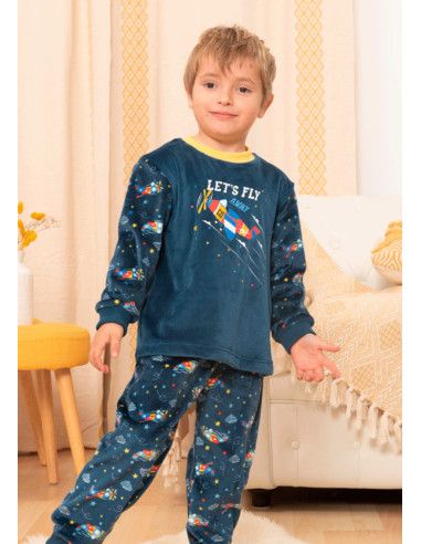 Pijama manga larga terciopelo aviones niño [product.brand] 1 - Ropa para Bebé | dyley | 