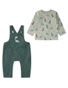 Conjunto peto de tela bordado dinosaurio de bebé niño 