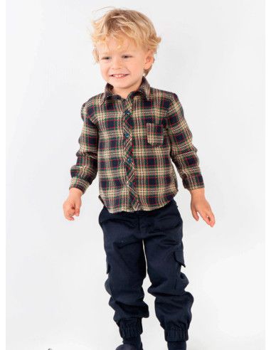 Conjunto camisa cuadros y pantalón niño 