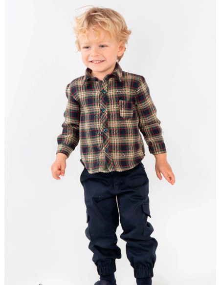 Conjunto camisa cuadros y pantalón niño 