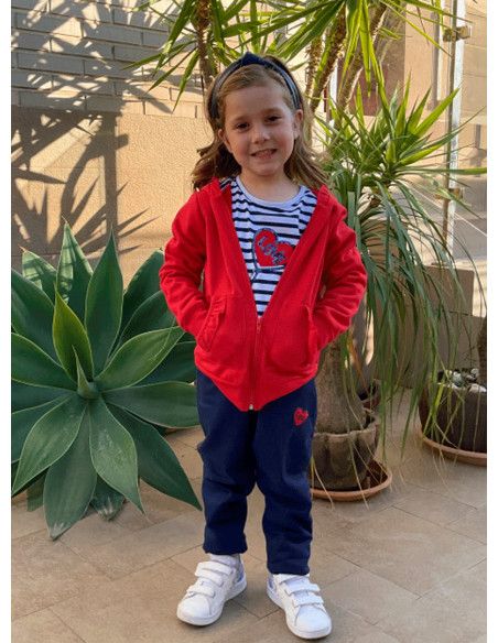 Conjunto 3 piezas con capucha rayas love niña [product.brand] 2 - Ropa para Bebé | dyley | 