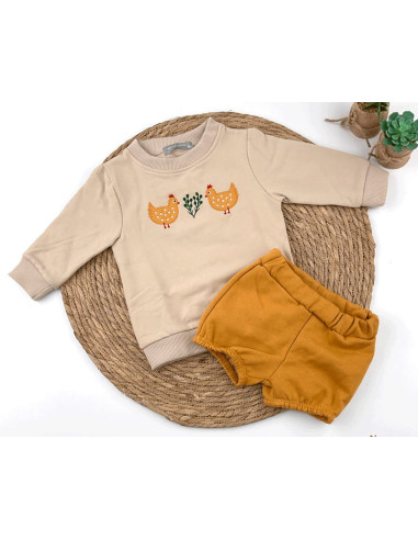Conjunto sudadera pollito para bebé 