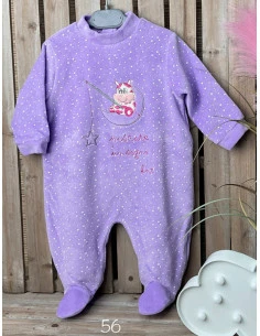Pijama largo tundosado vaquita bebé niña 