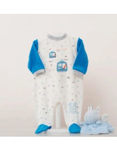 Pijama largo terciopelo ciudad bebé niño 