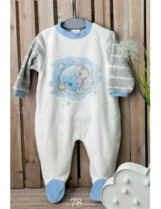 Pijama largo terciopelo espacio bebé niño 