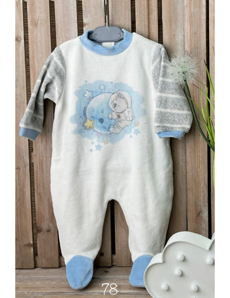 Pijama largo terciopelo espacio bebé niño 