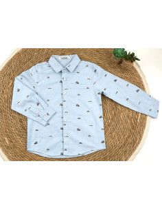 Camisa manga larga 2 colores niño  2