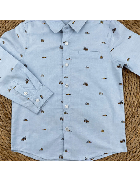 Camisa manga larga 2 colores niño 