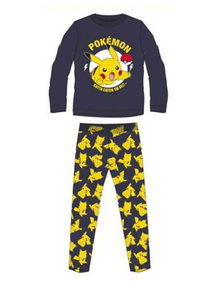 Pijama manga larga Pikachu Pokemon niño 