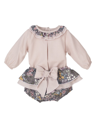 Conjunto pololo flores bebé niña 