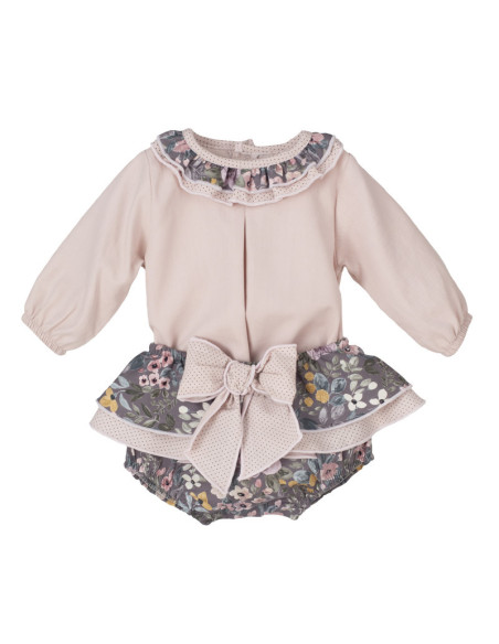 Conjunto pololo flores bebé niña 