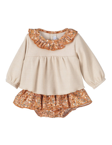Conjunto 2 piezas falda con pololo para bebé niña 