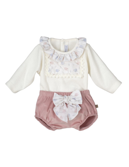 Conjunto pololo lazo a juego bebé niña 